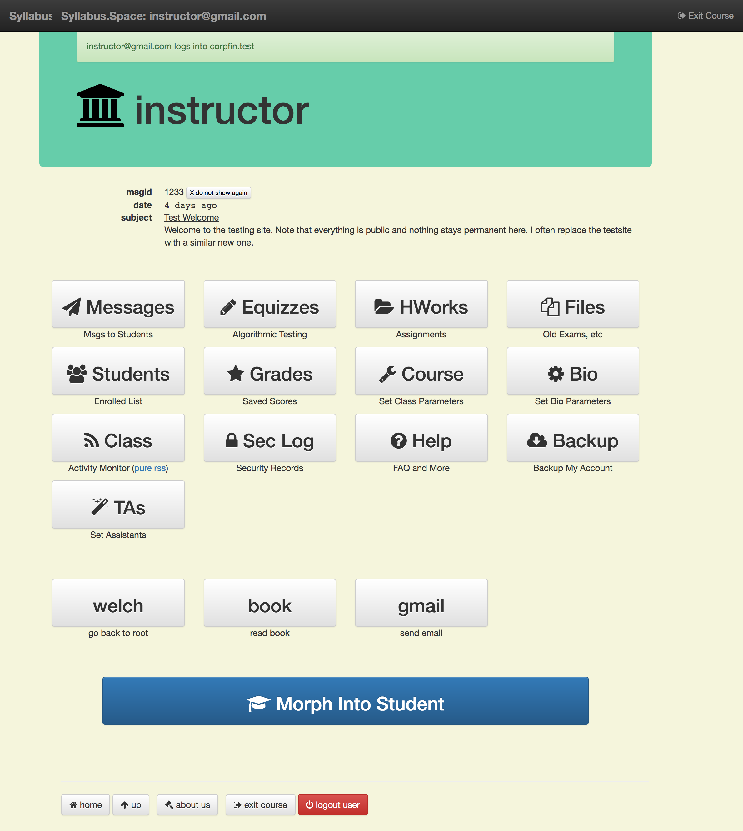 instructor homepage