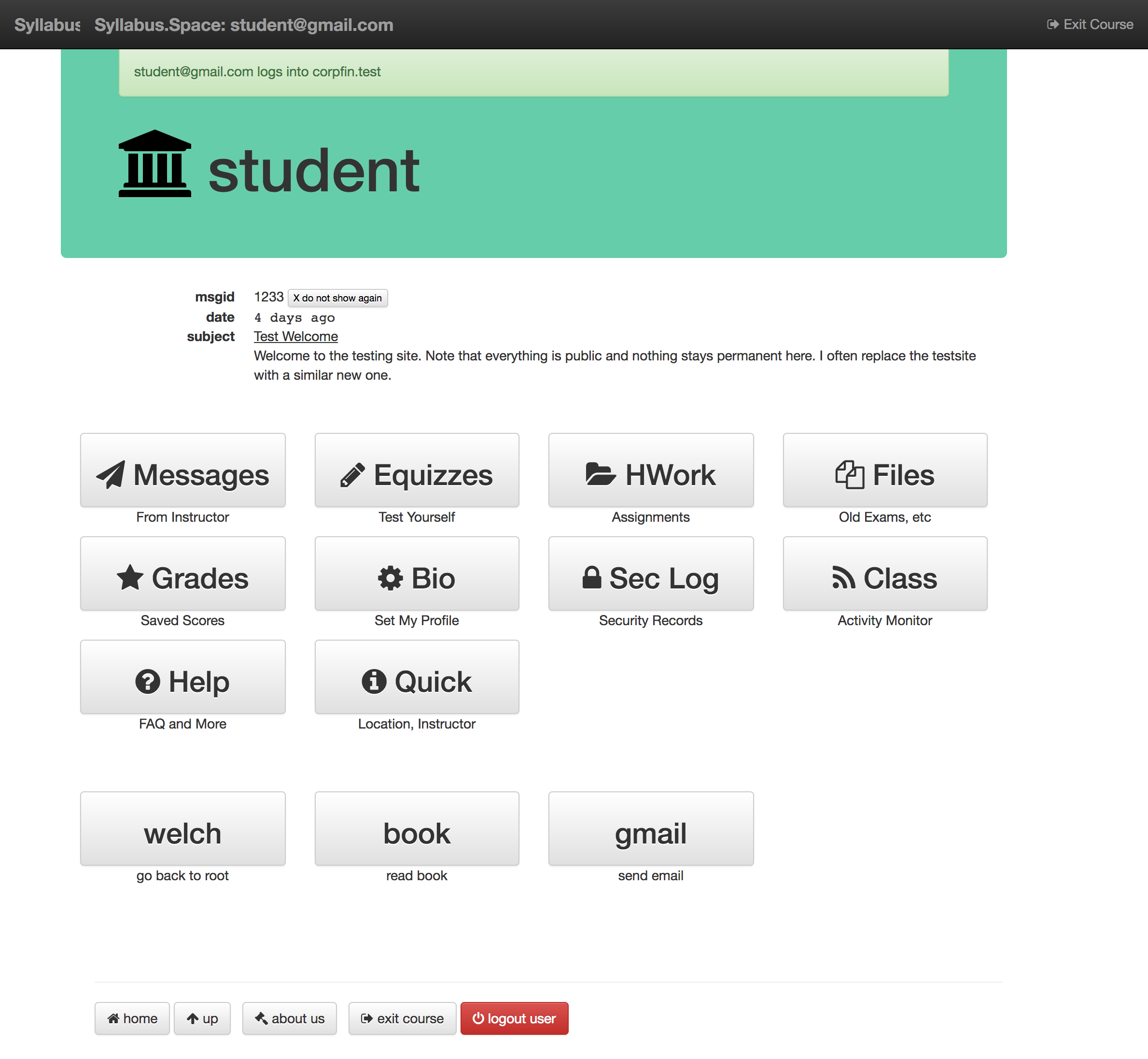 student homepage